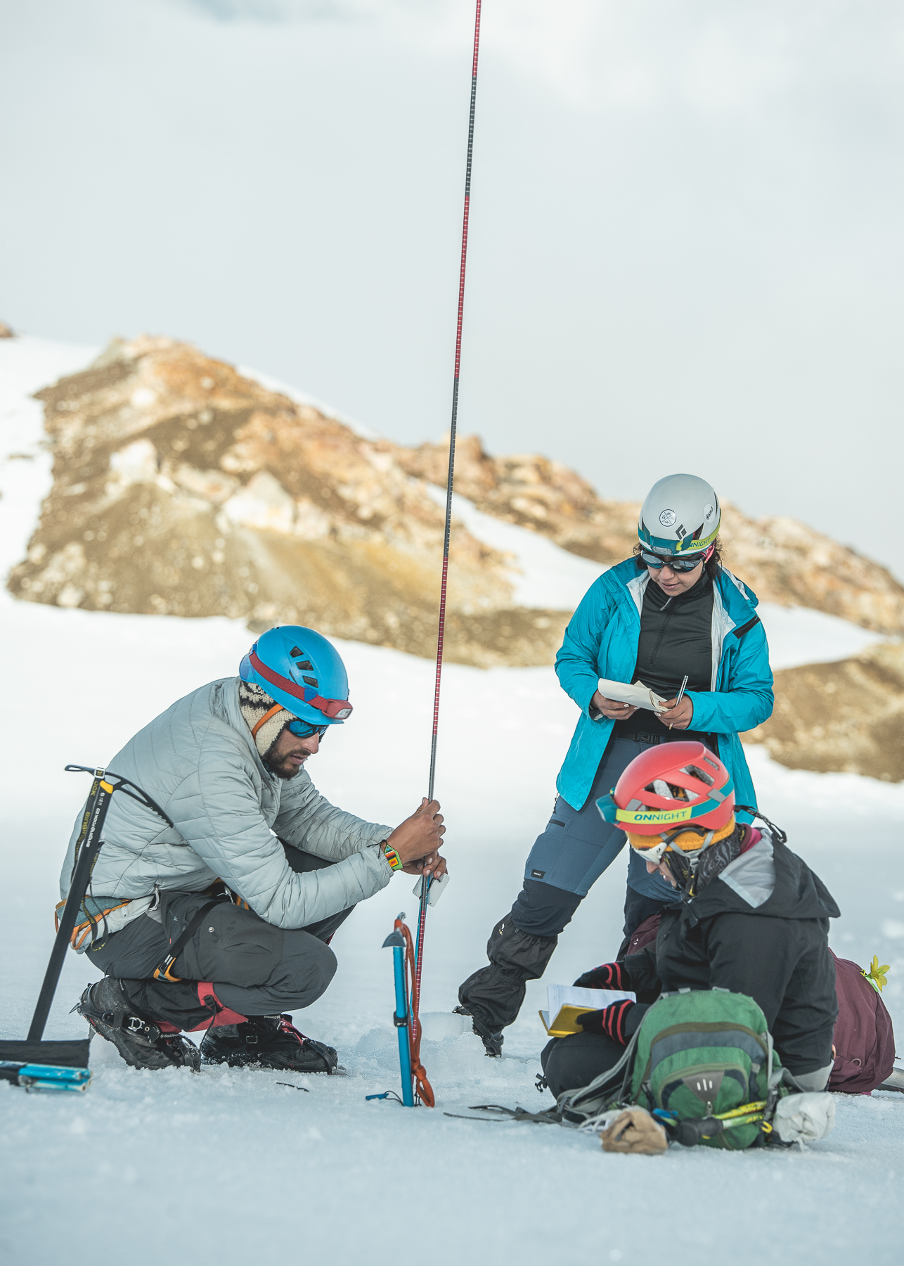 Medición de la red de balizas, Nevado del Tolima