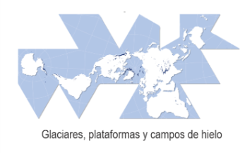 glaciares, plataformas y campos de hielo