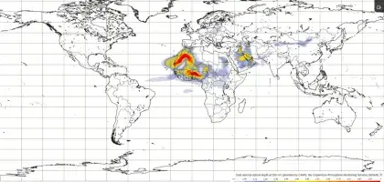 Imagen de Dust Aerosol Copernicus Atmosphere Monitoring Service