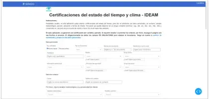 Aplicativo de Certificación Tiempo y Clima del Ideam