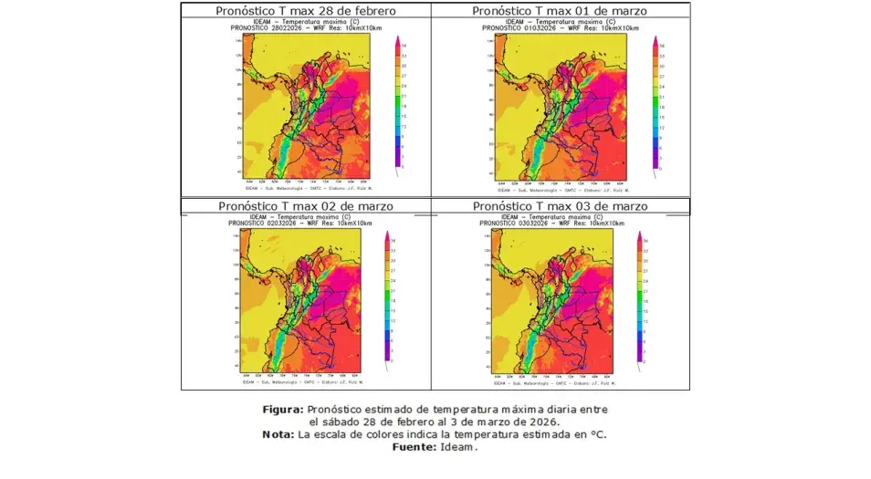 Condiciones de tiempo seco y aumento de temperaturas en varias regiones del país