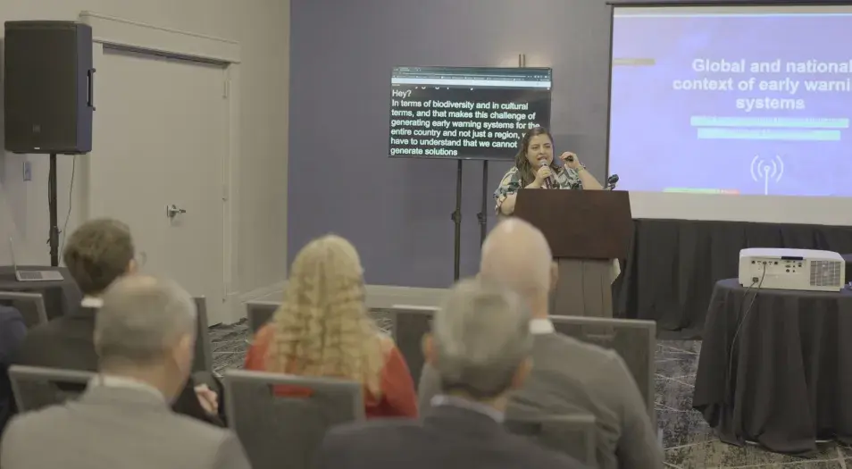 Directora del Ideam - Ghisliane Echeverry Prieto en el simposio HydrometLAC 2025 realizado en Miami, EE. UU.