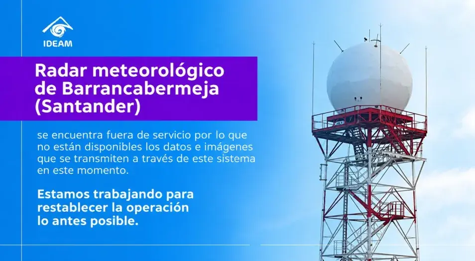 Novedad en operación del radar de Barrancabermeja